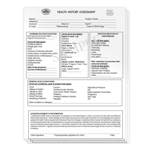 Health History Assessment Pad - Vertical